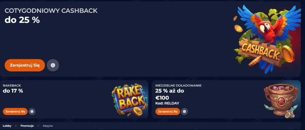 Rejestracja, depozyty i wypłaty